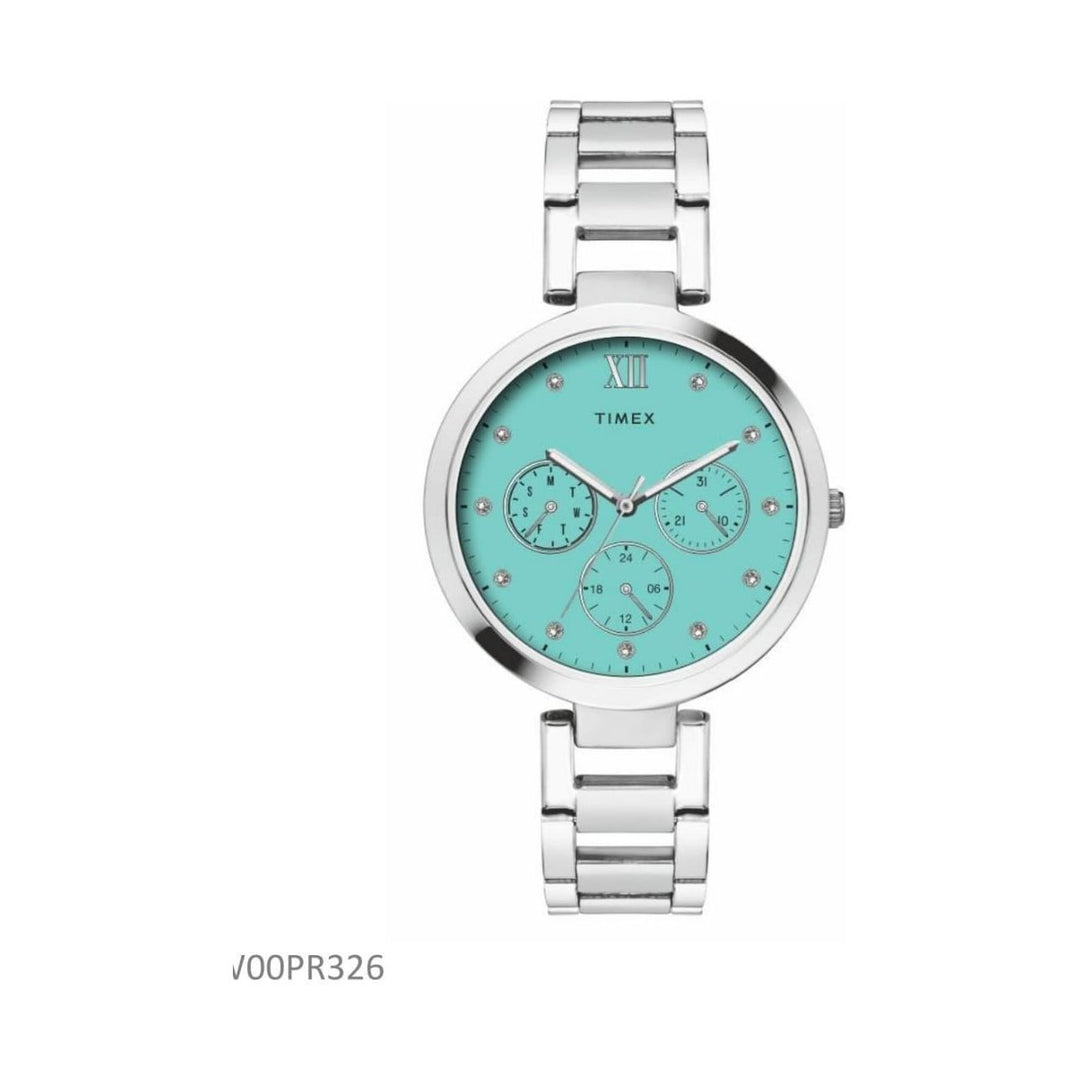 Timex Tiffany Blue Dial St Steel Bracelet Watch Set TW00PR326