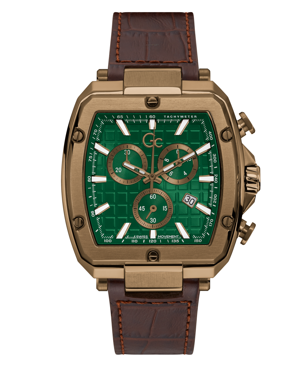 Gc Watch Spirit Tonneau Chrono Flexstrap Y83002G5 Green Dial Men&