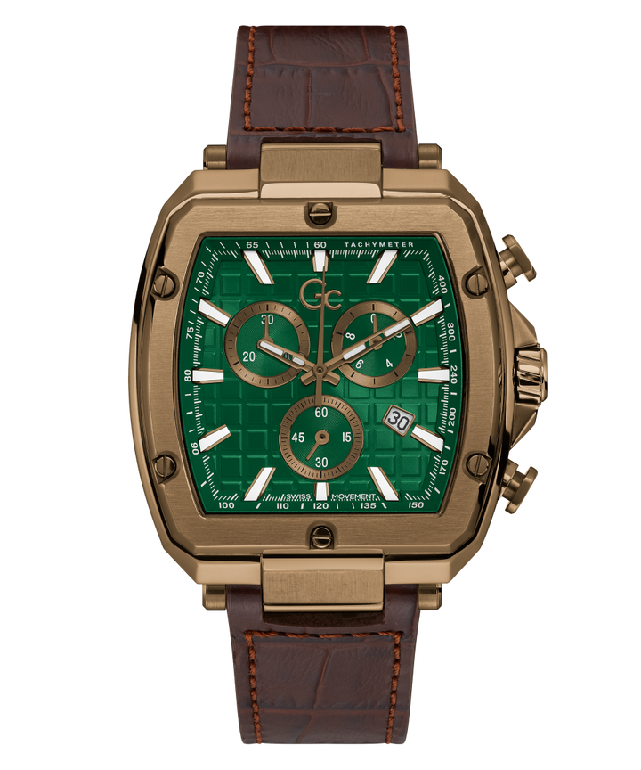 Gc Watch Spirit Tonneau Chrono Flexstrap Y83002G5 Green Dial Men&