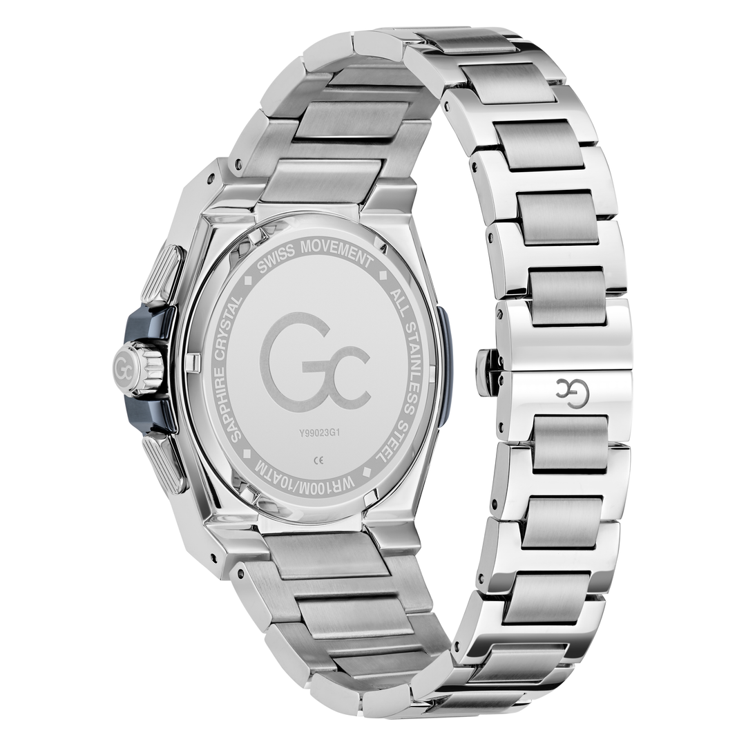 Gc Coussin Shape Chrono Metal Watch - Stylish Men's Timepiece