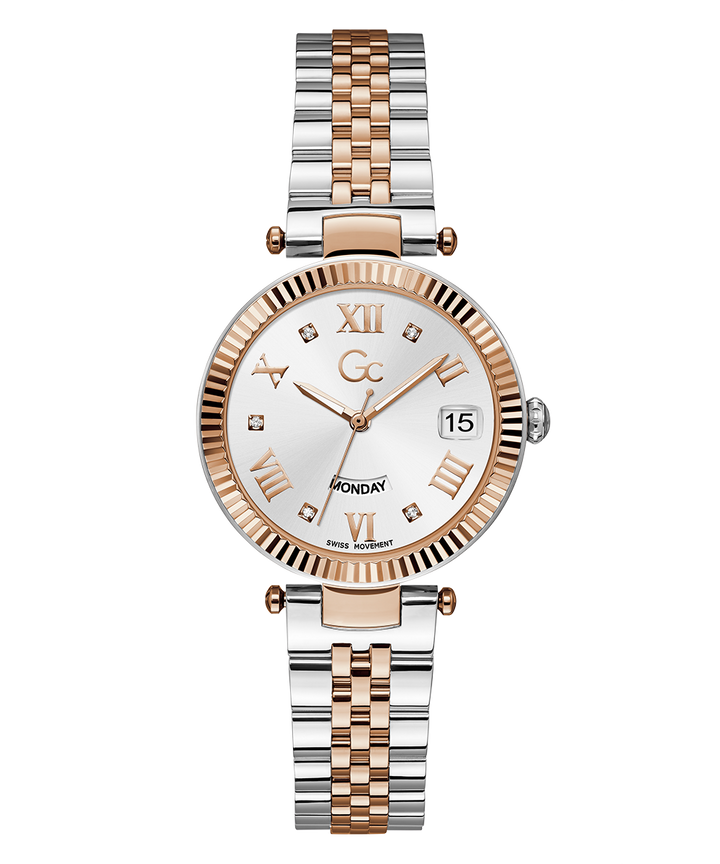 Gc Watch Flair Mid Size Metal Z01003L1 White Dial Women&