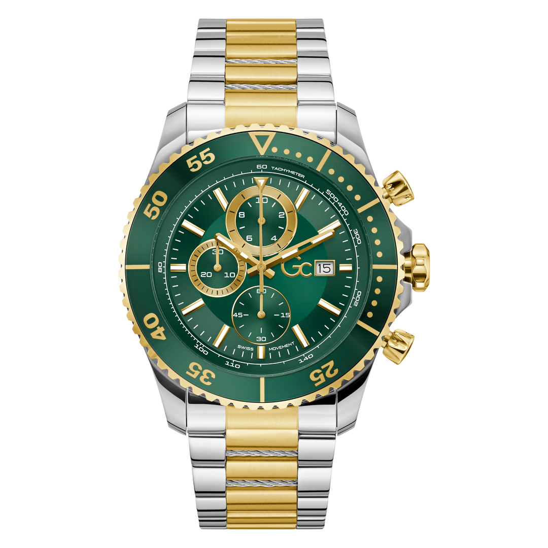 Gc SpeedRacer Chrono Metal Watch with Elegant Green Dial