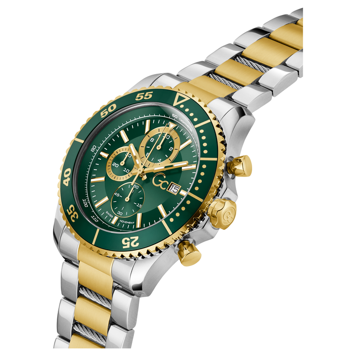 Gc SpeedRacer Chrono Metal Watch with Elegant Green Dial