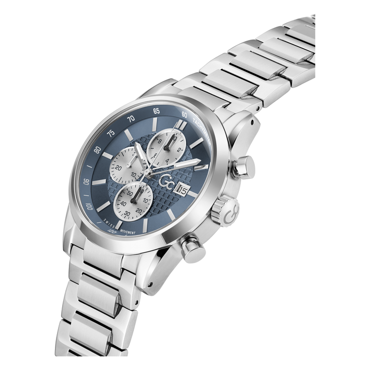 Gc Gallant Chrono Metal Elegant Men's Watch with Blue Dial