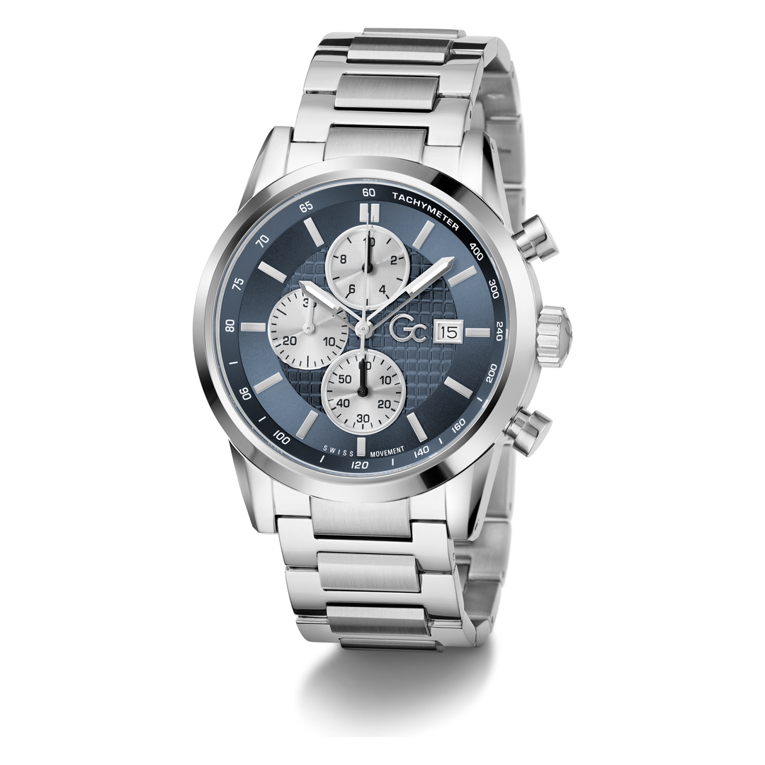 Gc Gallant Chrono Metal Elegant Men's Watch with Blue Dial