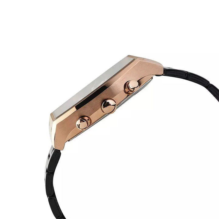 ALBA Black & Gold Rectangular Dial Chronograph Watch AM3992X1