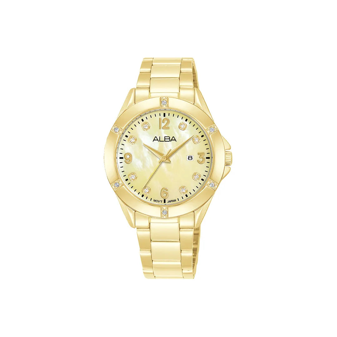 Alba AH7EW6X1 Gold Dial Women&