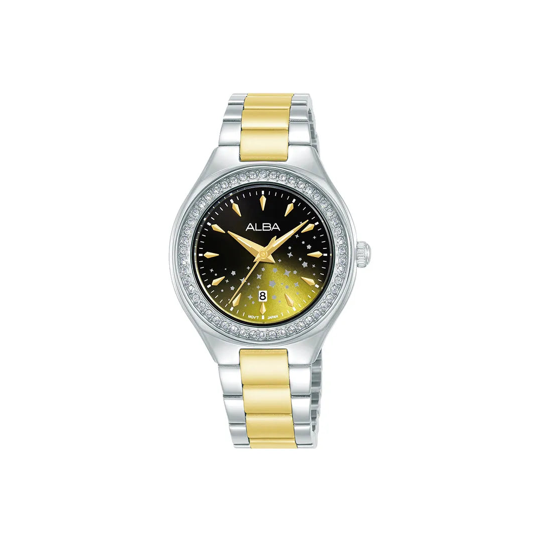 Alba Celestia AH7ET7X1 Black-Gold Dial Women&