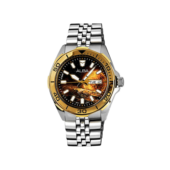 Alba Galaxy Dial AV3590X2 Gold &amp; Black Dial Quartz Men&