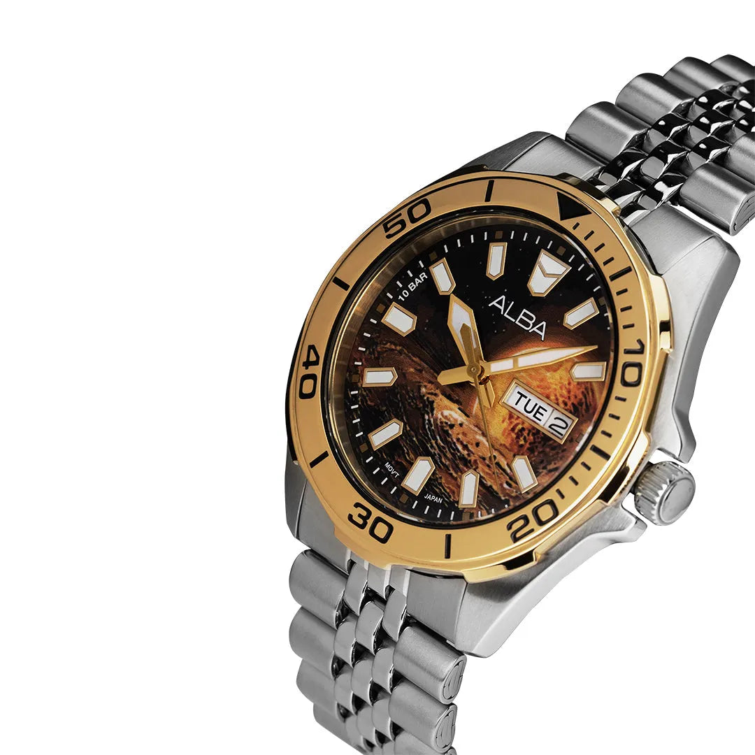 Alba Galaxy Dial AV3590X2 Gold &amp; Black Dial Quartz Men&