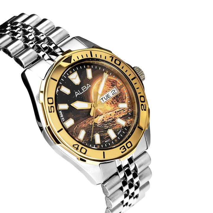 Alba Galaxy Dial AV3590X2 Gold &amp; Black Dial Quartz Men&