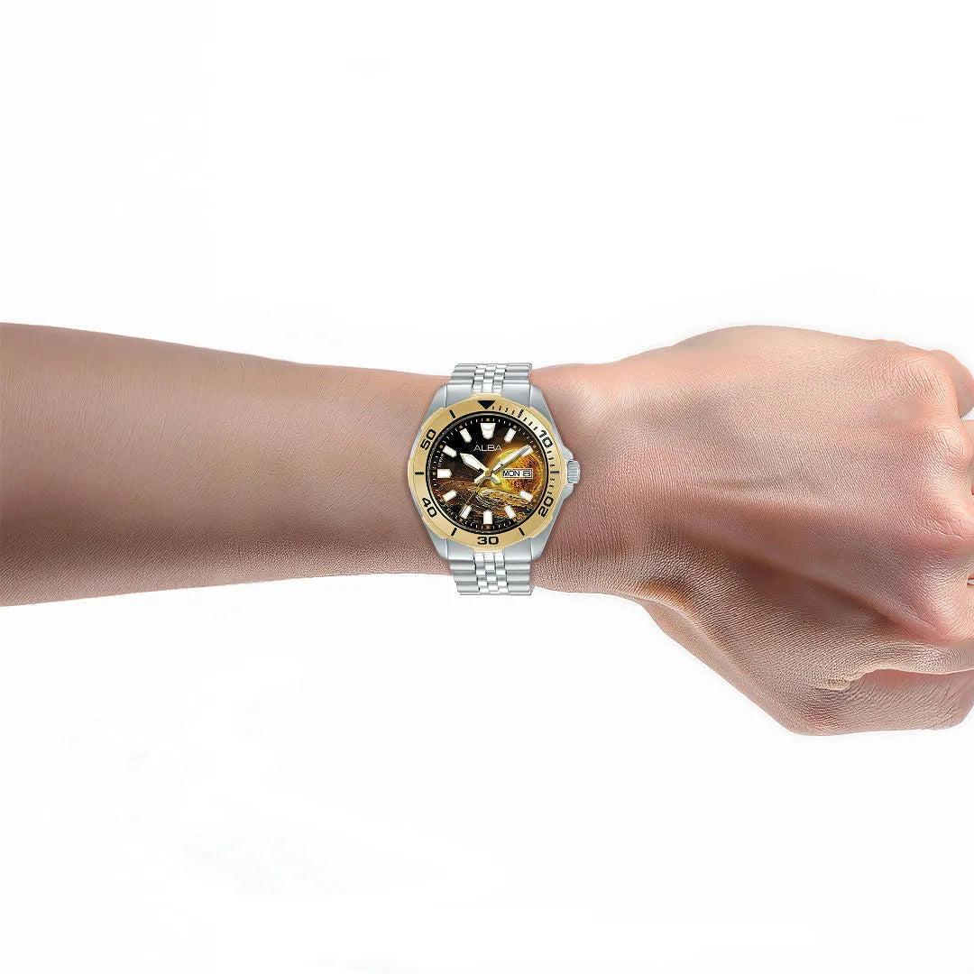 Alba Galaxy Dial AV3590X2 Gold &amp; Black Dial Quartz Men&