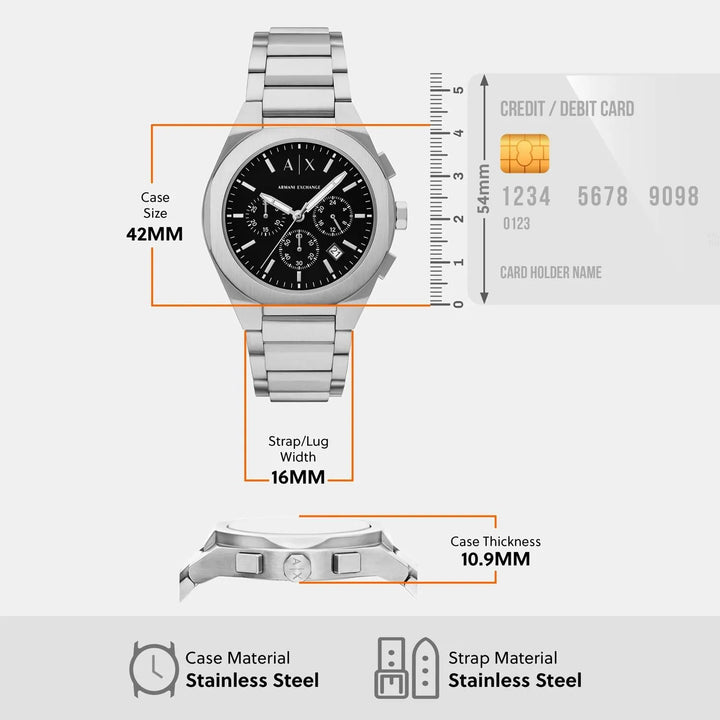 Armani Exchange Sync AX4186 Quartz Chronograph Black Dial Men&