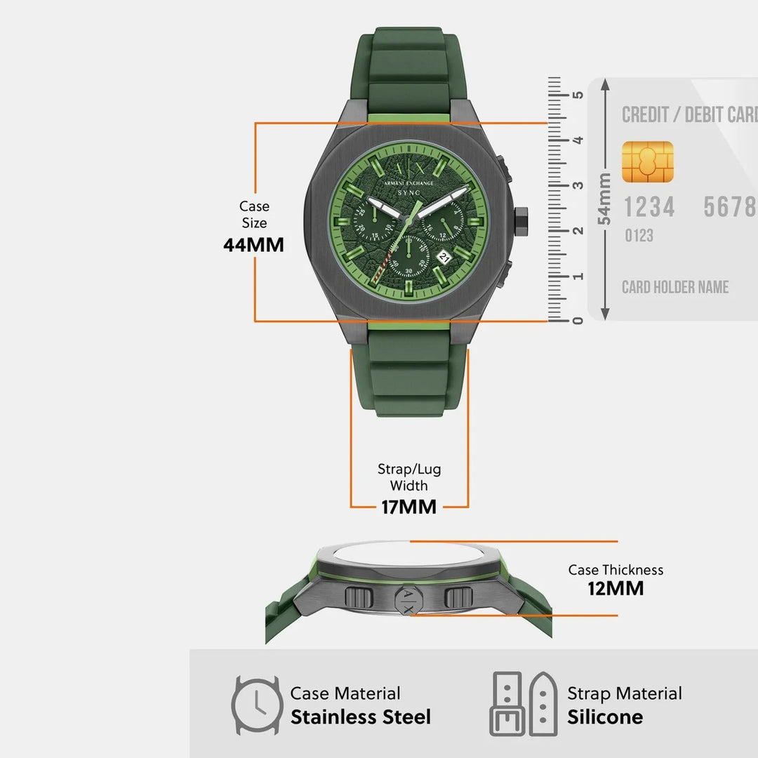 Armani Exchange Sync AX4292 Green Dial Chronograph Men&