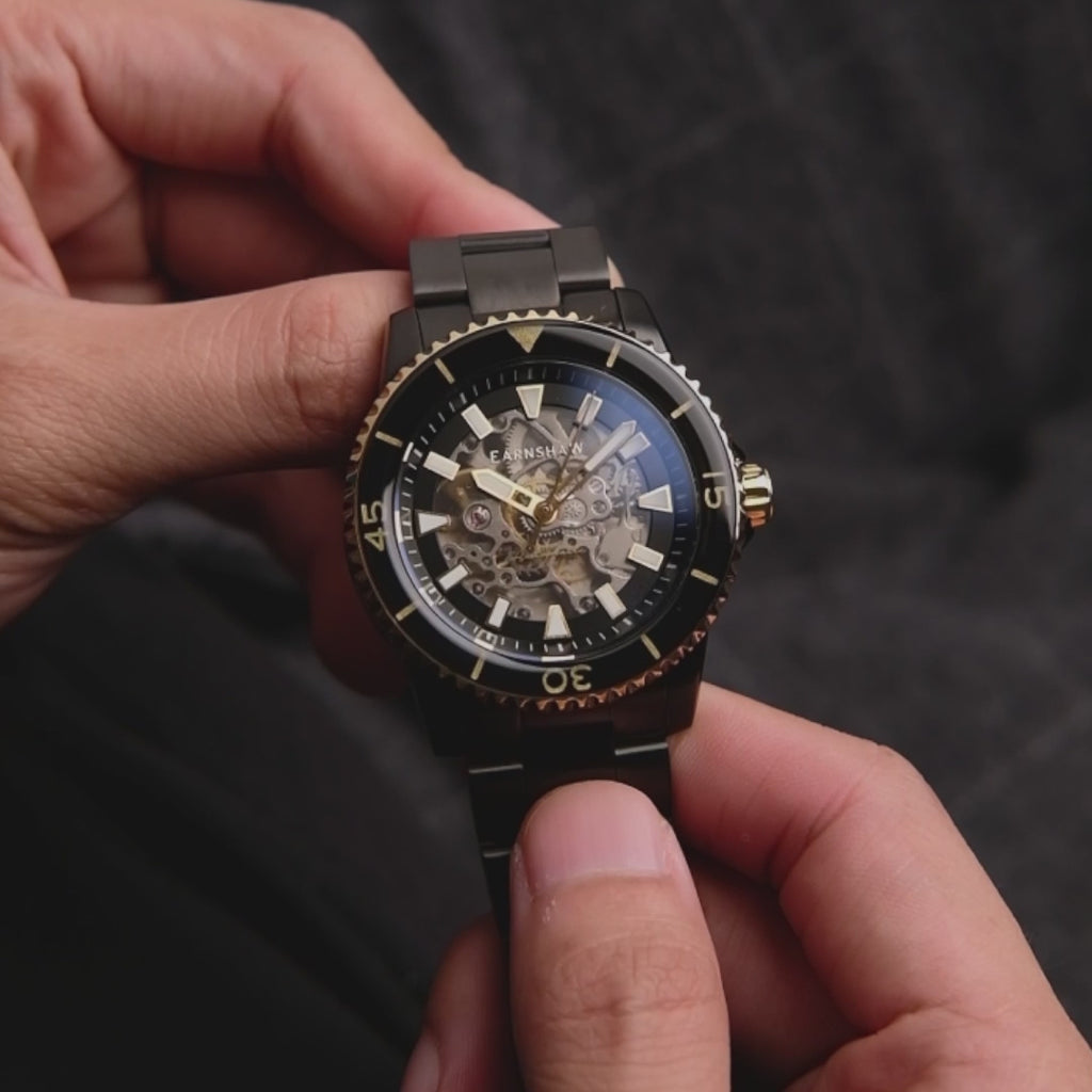 Earnshaw Wallis Automatic Skeleton Caspian Black