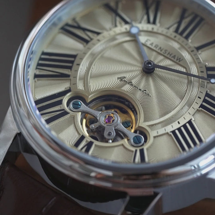 Earnshaw Marylebone Open Heart Automatic Saddle Brown