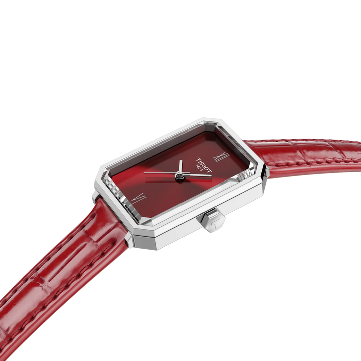 Tissot SRV 30mm Faceted Sapphire Crystal Swiss Quartz Women's Watch Red Dial