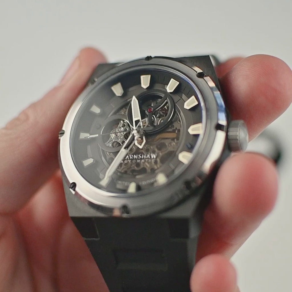 Earnshaw Armstrong Open Heart Mechanical Automatic Black Storm