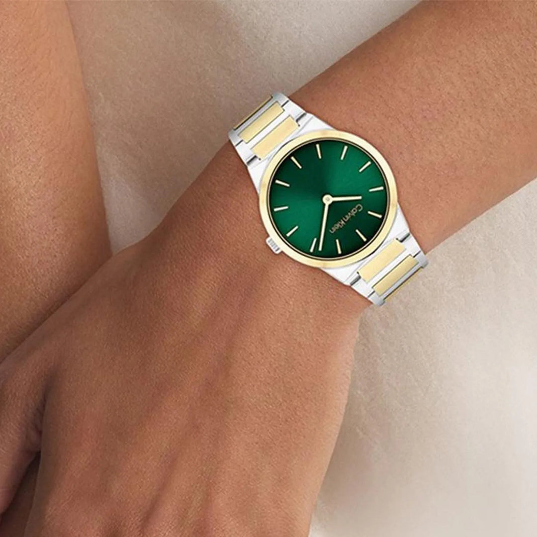 Calvin Klein Ck Linear Elegance 25100114 Green Dial Women&