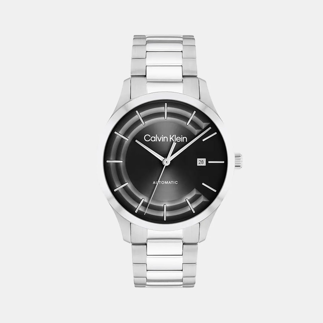 Calvin Klein Iconic Unisex Automatic Black Dial Stainless Steel Watch 25300021