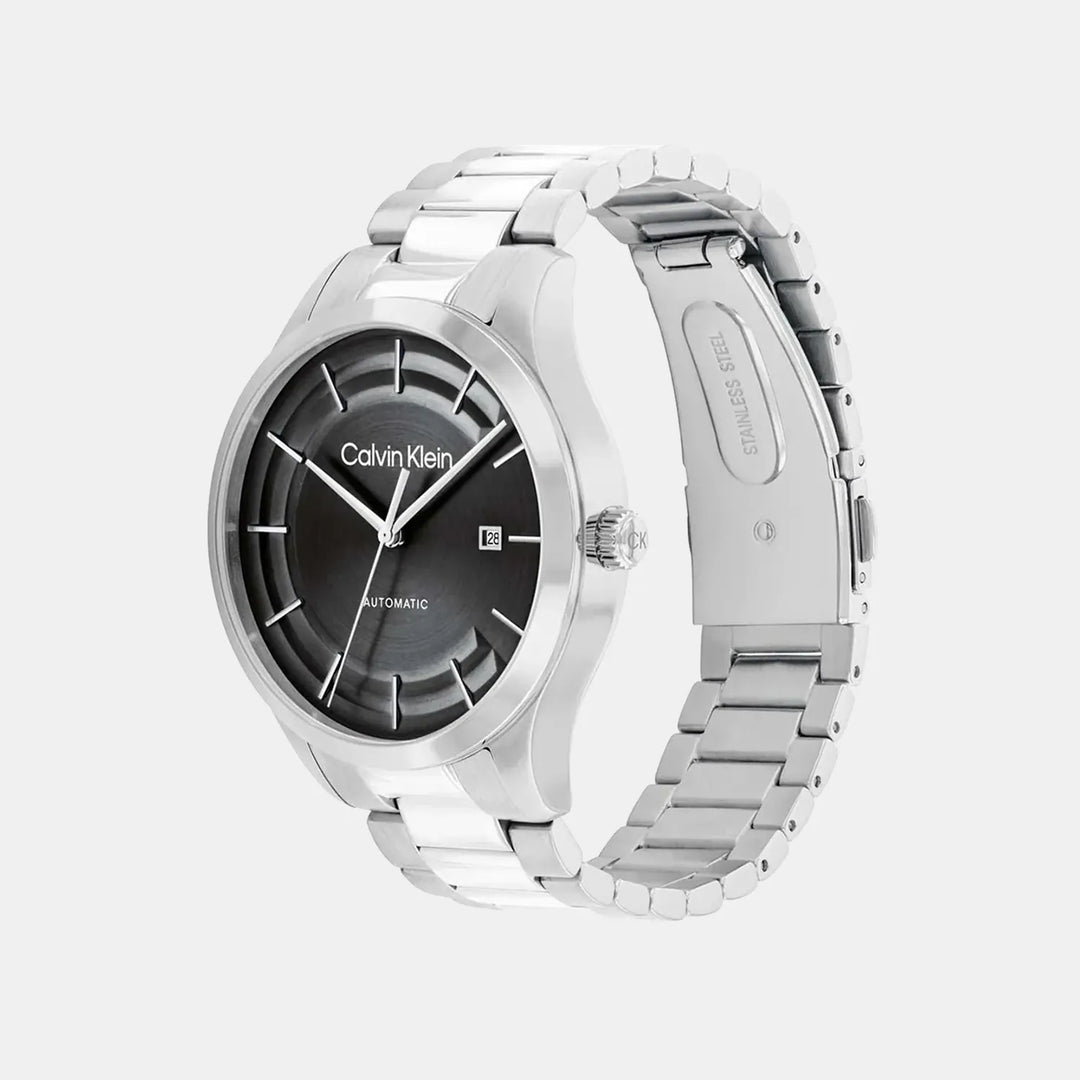 Calvin Klein Iconic Unisex Automatic Black Dial Stainless Steel Watch 25300021
