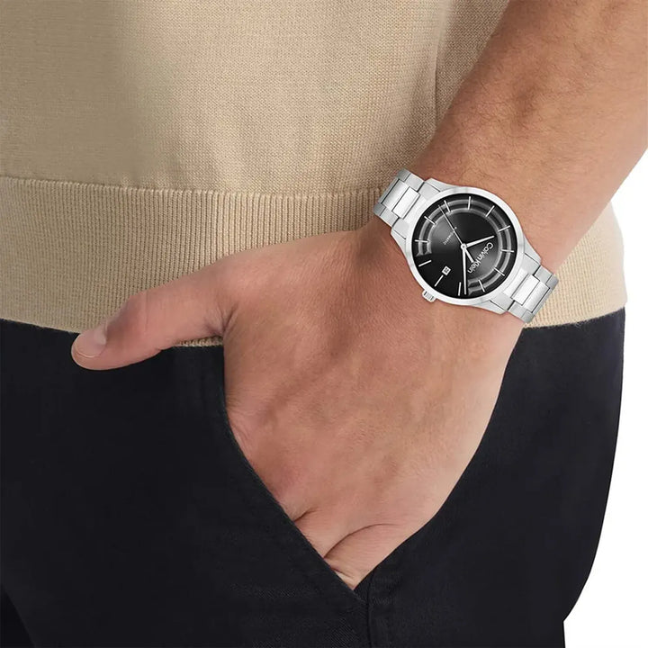 Calvin Klein Iconic Unisex Automatic Black Dial Stainless Steel Watch 25300021