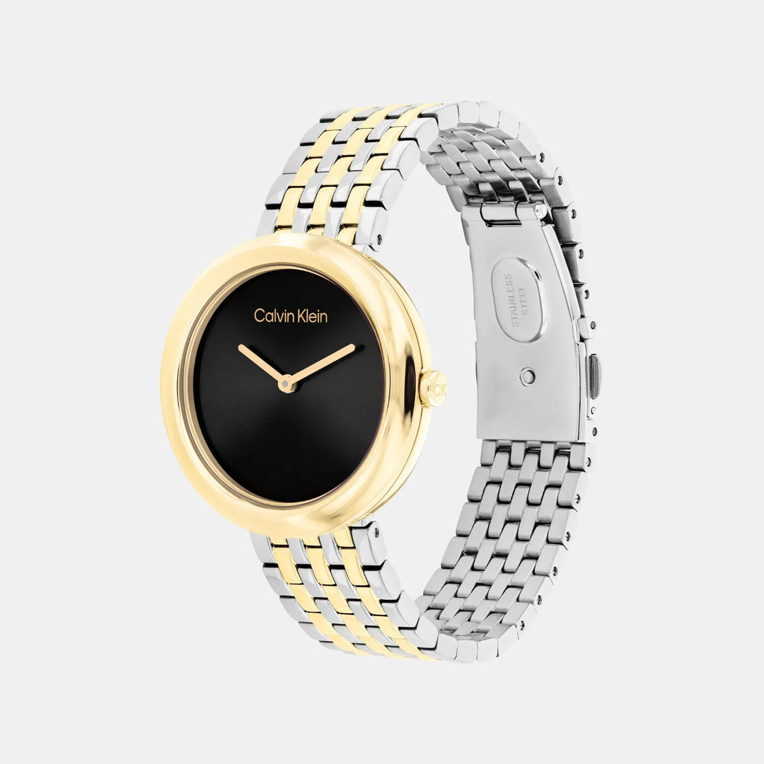 Calvin Klein Twisted Bezel 25100071 Black Dial Women&