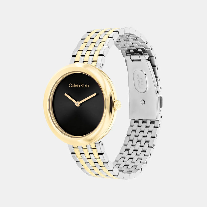 Calvin Klein Twisted Bezel 25100071 Black Dial Women&