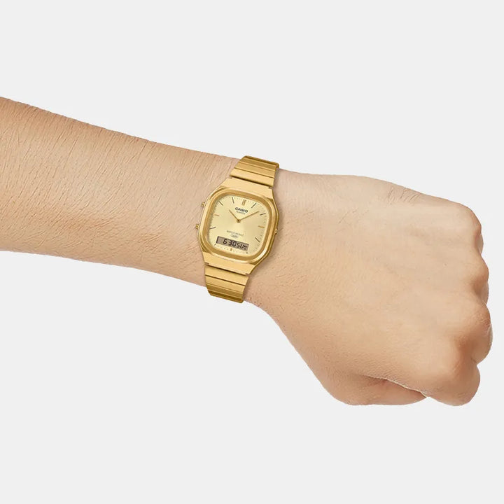 Casio AQ-240EG-9ADF Gold Dial Unisex Watch