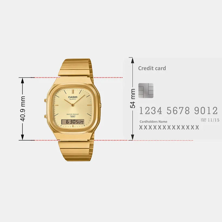 Casio AQ-240EG-9ADF Gold Dial Unisex Watch