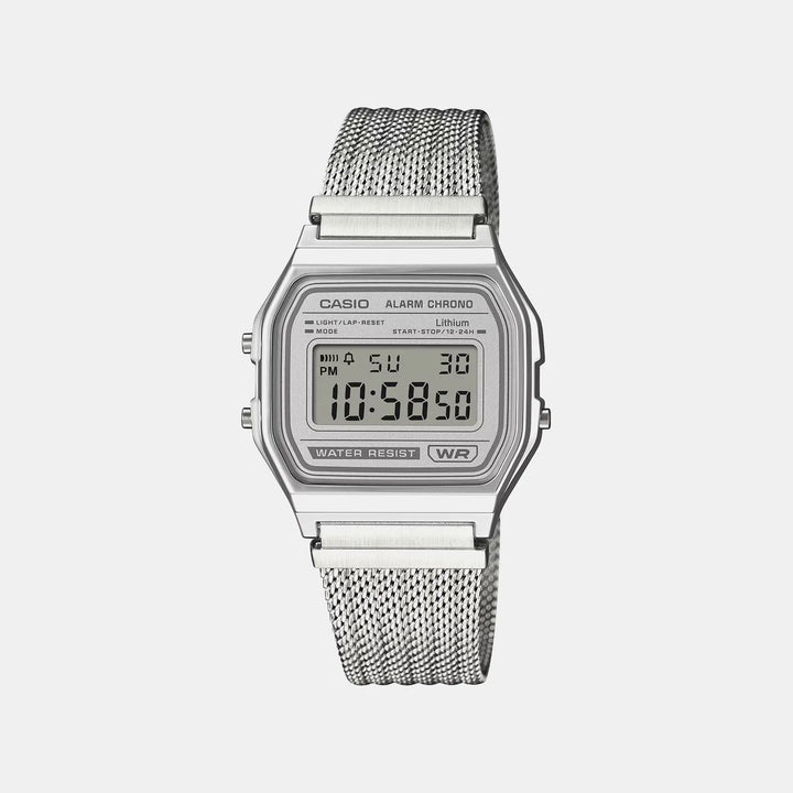 Casio Vintage A158 D414 Grey Dial Unisex Digital Watch