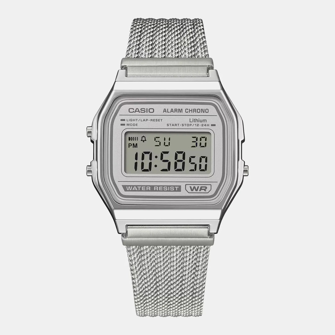 Casio Vintage A158 D414 Grey Dial Unisex Digital Watch