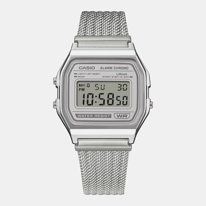 Casio Vintage A158 D414 Grey Dial Unisex Digital Watch