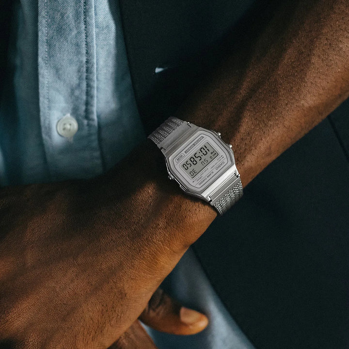 Casio Vintage A158 D414 Grey Dial Unisex Digital Watch