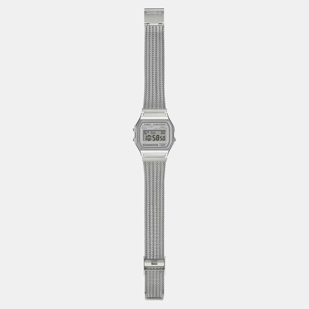 Casio Vintage A158 D414 Grey Dial Unisex Digital Watch