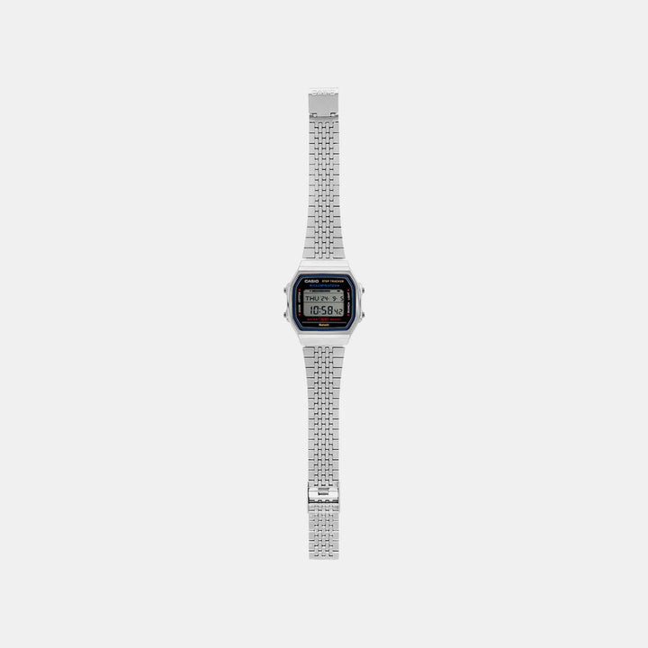 Casio Vintage Unisex Quartz Black Dial Digital Stainless Steel Watch D365