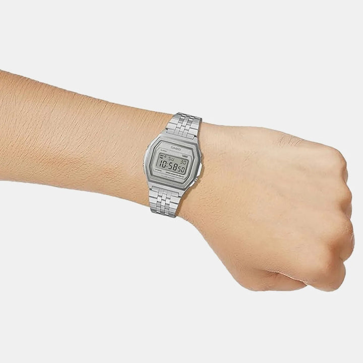Casio Vintage Unisex Quartz Silver Dial Digital Stainless Steel Watch D400