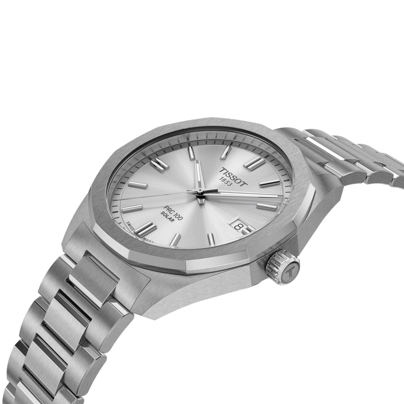 Tissot PRC 100 Solar 39mm Stainless Steel Lightmaster Quartz Watch