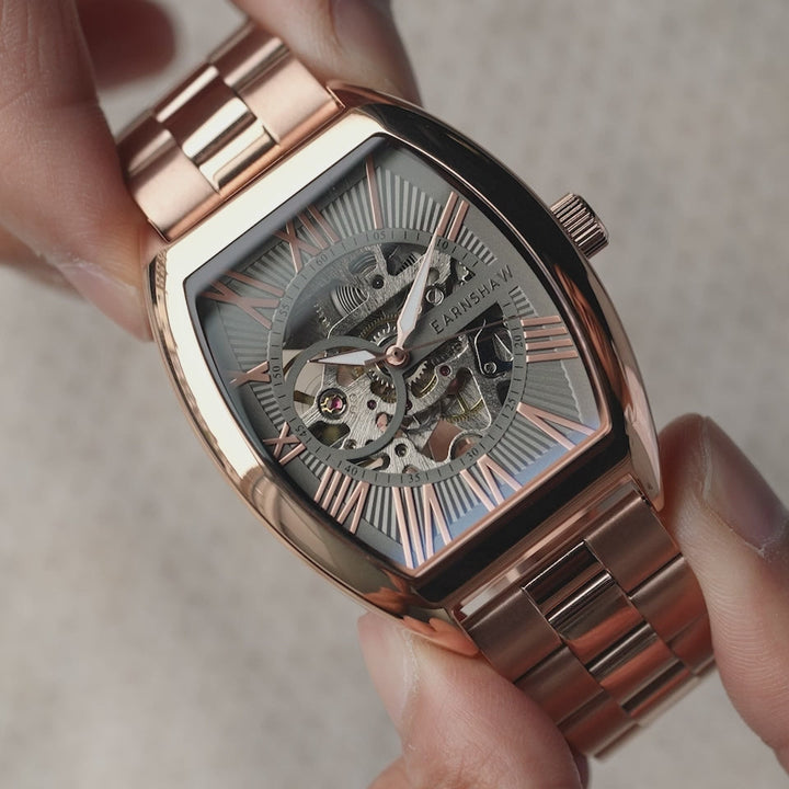 Earnshaw Beauchamp Skeleton Automatic Rose Grey