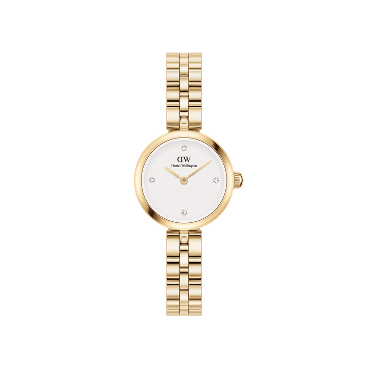 Elegant Gold Watch with Link Strap and Crystal Details