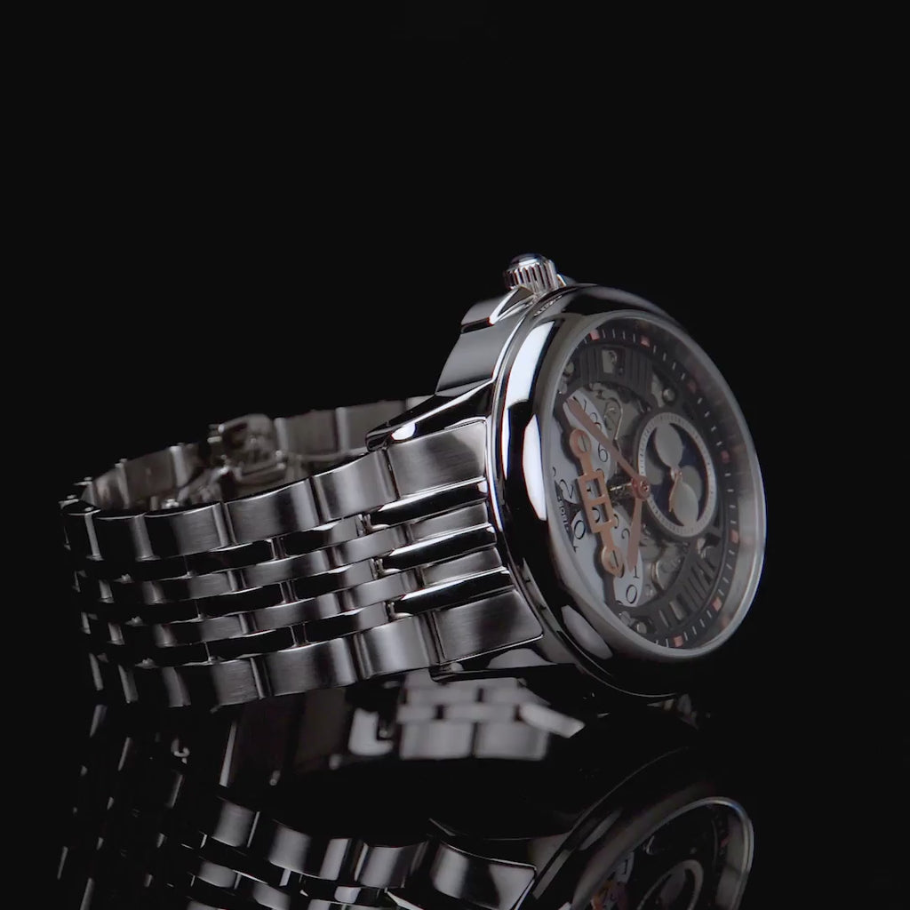 Earnshaw Waterhouse Grand Date Sun Moon Skeleton Automatic Grey