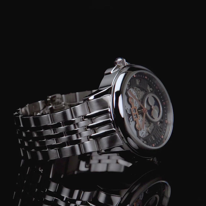 Earnshaw Waterhouse Grand Date Sun Moon Skeleton Automatic Grey