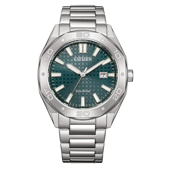 CITIZEN ECO-DRIVE GENTS WATCH GREEN DIAL - BM7630-80X