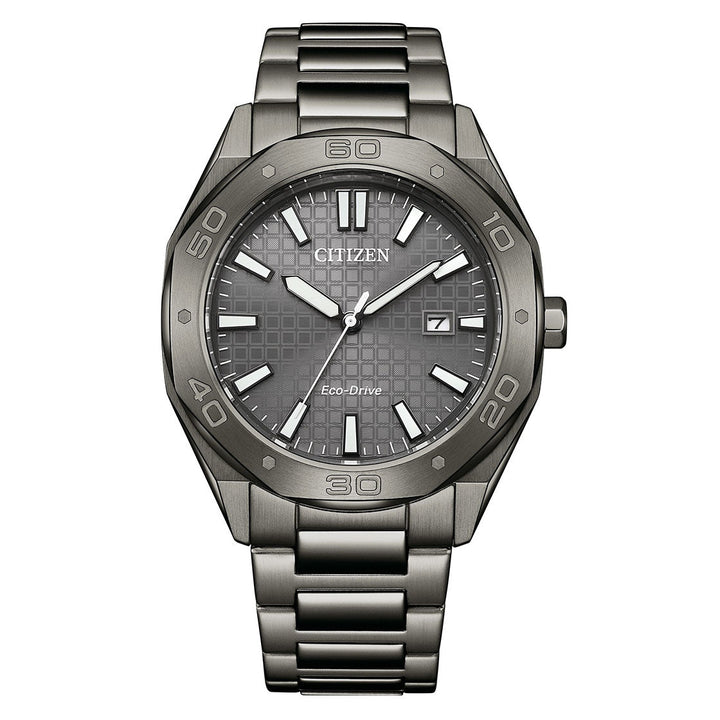CITIZEN ECO-DRIVE GENTS WATCH GRAY DIAL - BM7637-81H