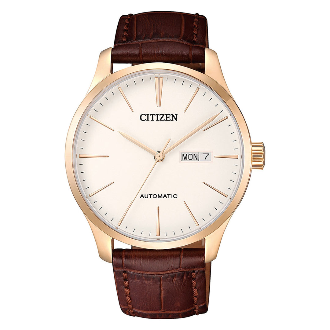 CITIZEN AUTOMATIC GENTS WATCH WHITE DIAL - NH8353-18A