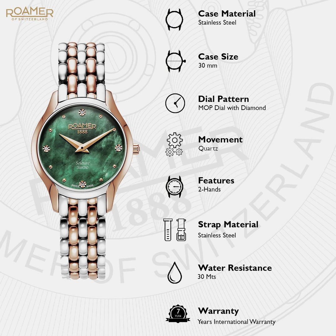 Roamer 547857 49 75 50 Mother Of Pearl Dial Women&