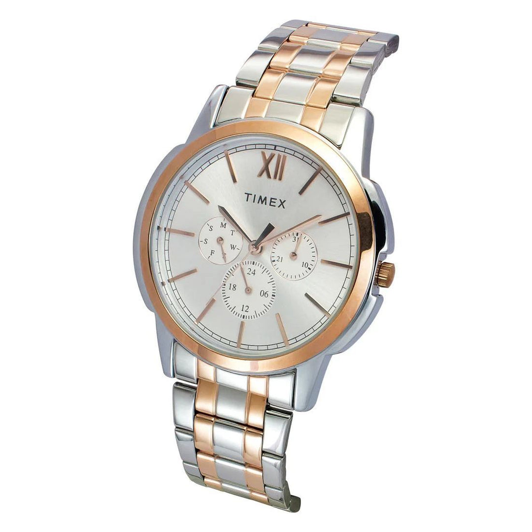 Timex Male Silver Round Chronograph Stainless Steel Watch TW000U322