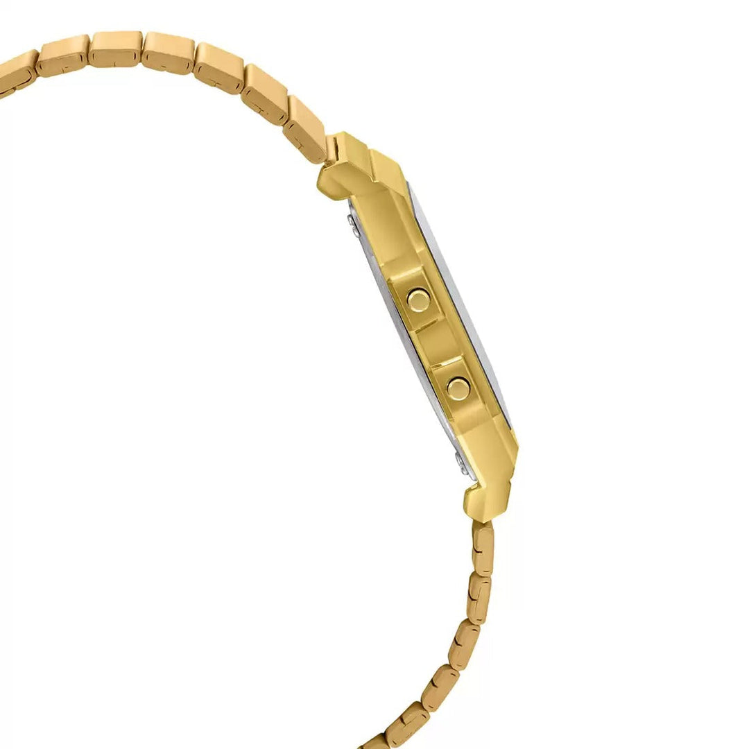 Casio Unisex VINTAGE Gold Dial Steel Digital Watch - D198