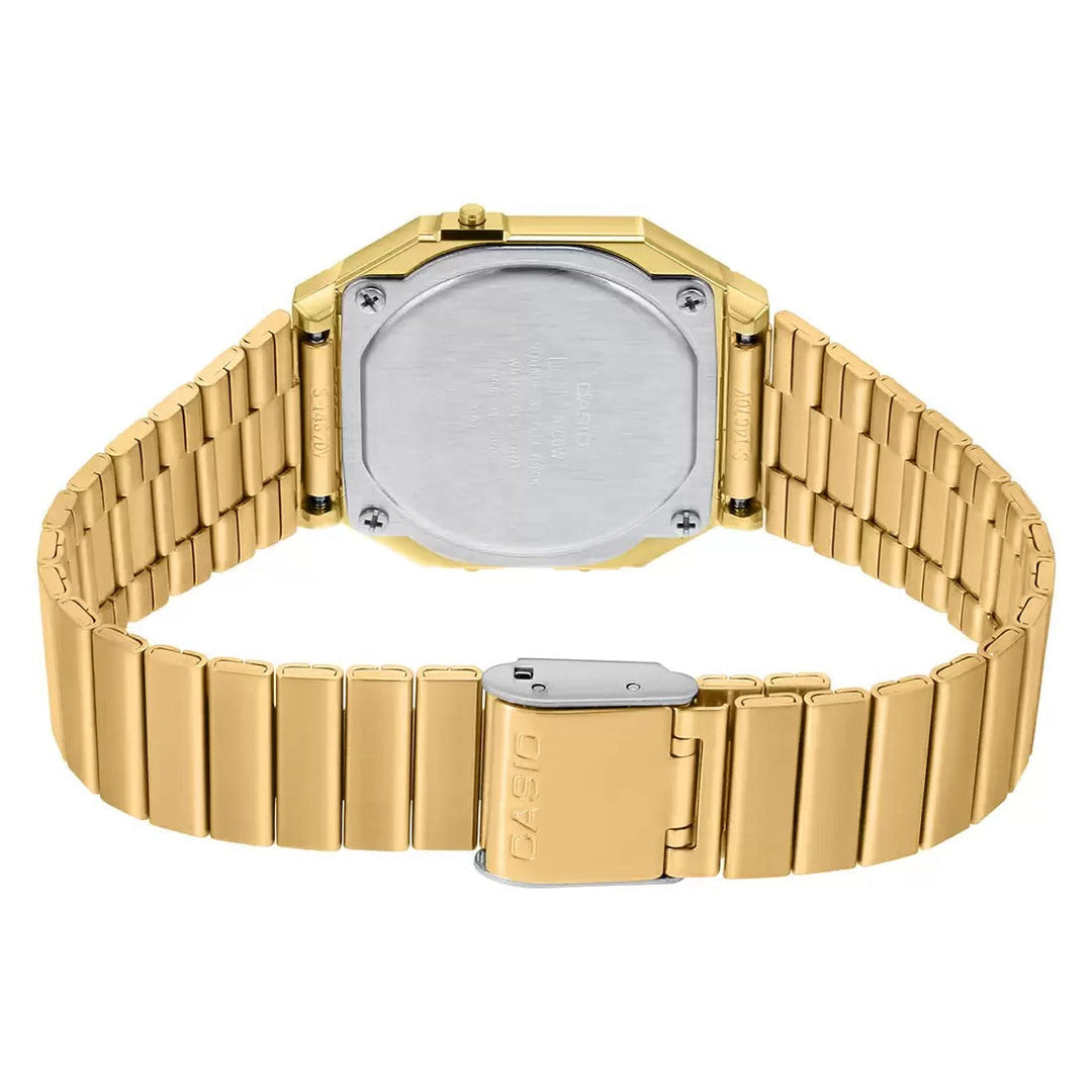 Casio Unisex VINTAGE Gold Dial Steel Digital Watch - D198