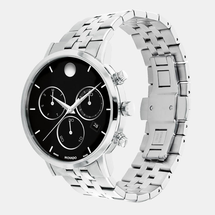 Movado Men Quartz Black Dial Chronograph Stainless Steel Watch 607776